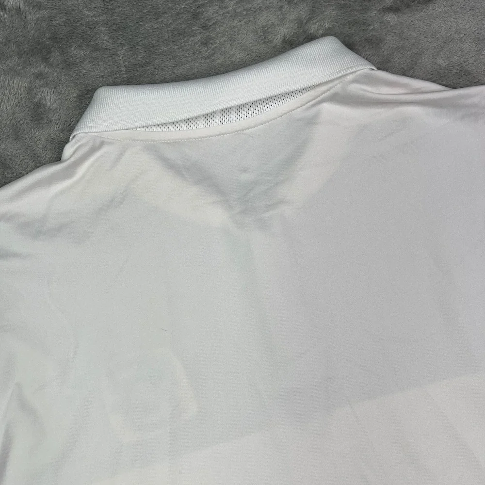 Nike Creighton Bluejays Dri-FIT Polo Shirt Mens Large White Grey Striped Stretch